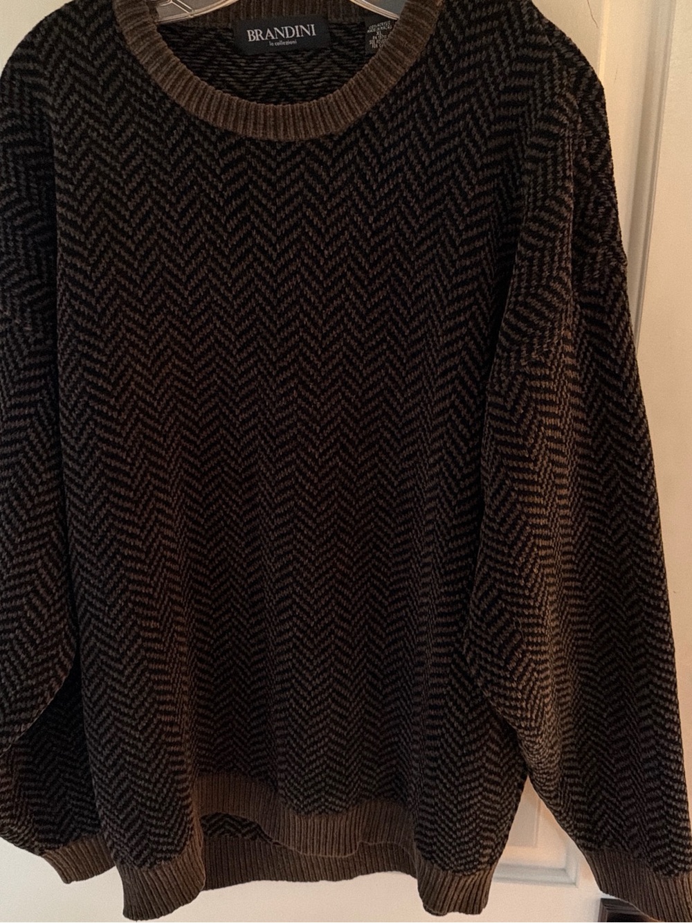 Brandini Men’s Crewneck Sweater in Brown and Black